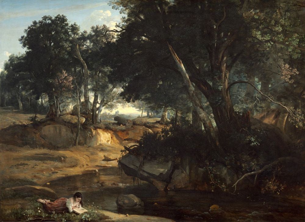 Grafika Puzzle 300 dílků Jean-Baptiste-Camille Corot: Forest of Fontainebleau - obrázek 1