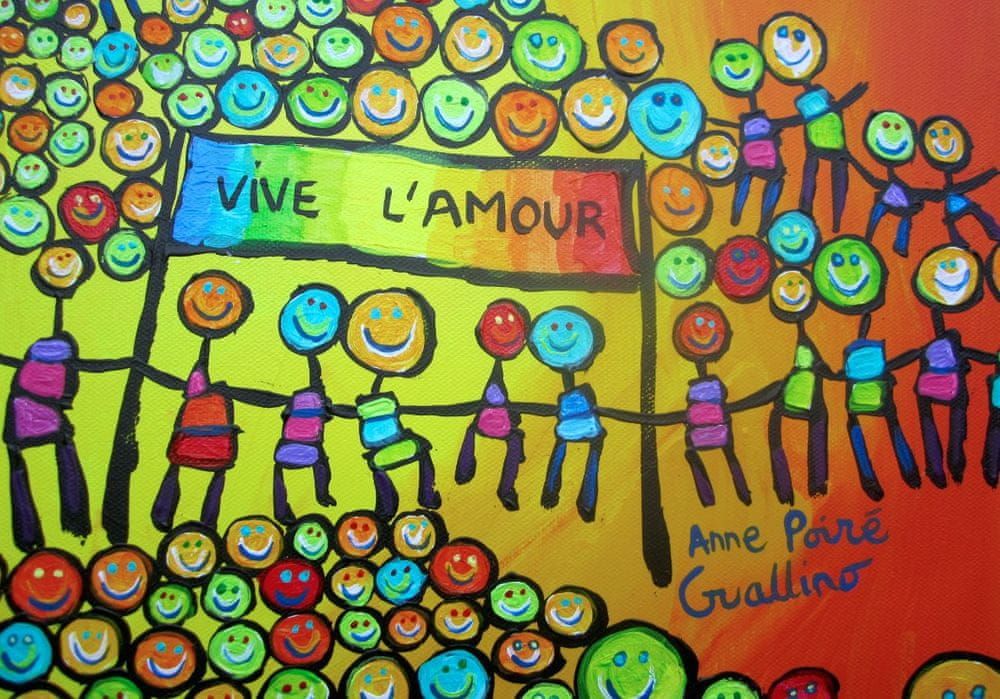 Grafika Puzzle 1000 dílků Anne Poiré & Patrick Guallino - Vive l'Amour - obrázek 1