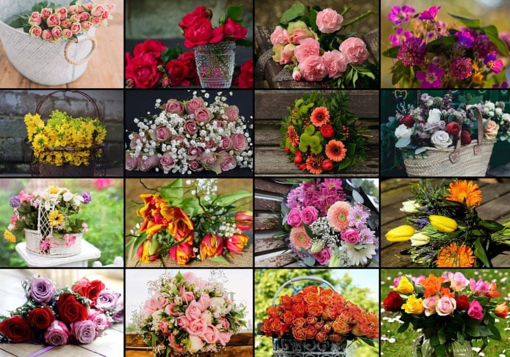 Grafika Puzzle 1000 dílků Collage - Flowers - obrázek 1
