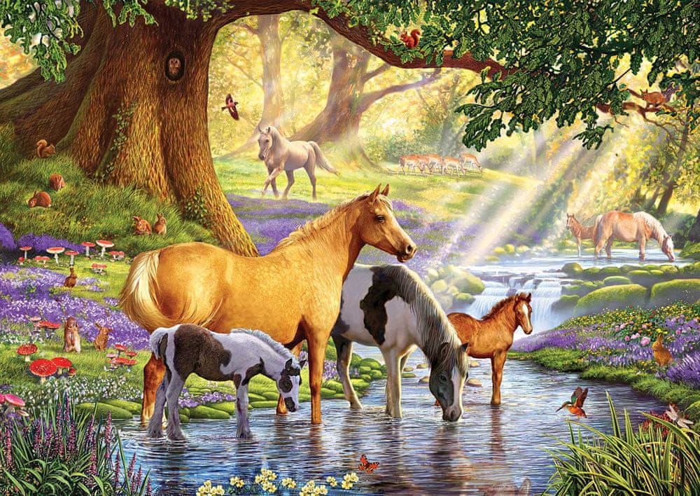 KS Games Puzzle 1000 dílků Steve Crisp: Horses by the Stream - obrázek 1
