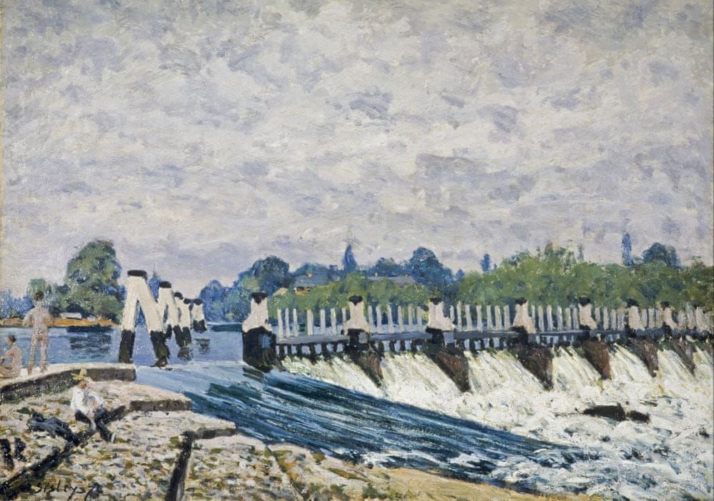 Grafika Puzzle 1000 dílků Alfred Sisley : Le Déversoir de Molesey le Matin, - obrázek 1