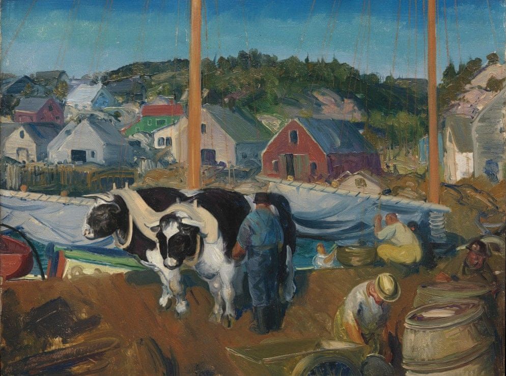 Grafika Puzzle 2000 dílků George Bellows : Ox Team, Wharf at Matinicus, 1916 - obrázek 1