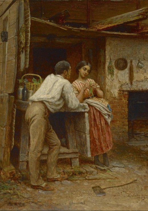 Grafika Puzzle 1000 dílků Jonathan Eastman Johnson : Southern Courtship, 1859 - obrázek 1