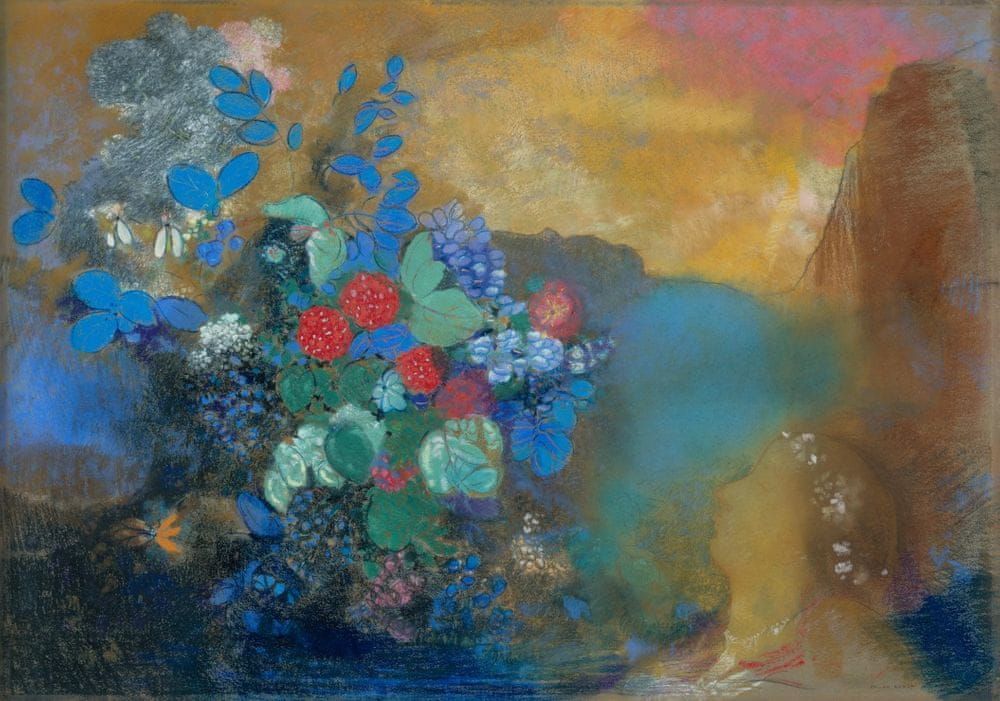 Grafika Puzzle 1000 dílků Odilon Redon : Ophélie parmi les Fleurs, 1905-1908 - obrázek 1