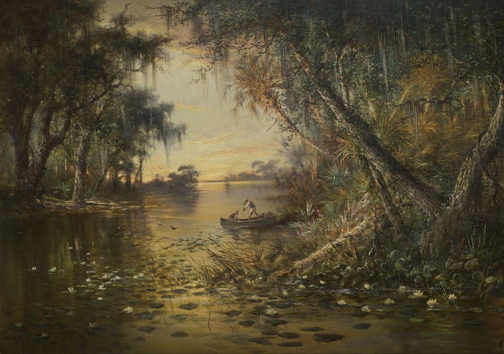Grafika Puzzle 1000 dílků Charles Christian Eisele : Evening on the Suwannee - obrázek 1