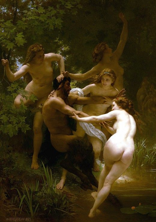 Grafika Puzzle 1000 dílků William Bouguereau : Les Nymphes et le Satyre, 1873 - obrázek 1