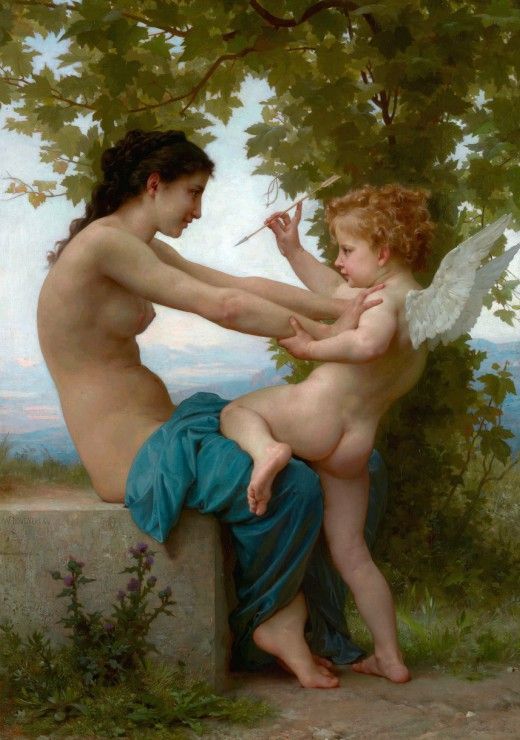Grafika Puzzle 1000 dílků William Bouguereau : Jeune fille se défendant contr - obrázek 1