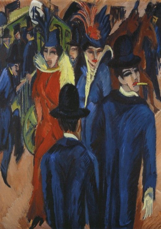 Grafika Puzzle 1000 dílků Ernst Ludwig Kirchner : Scène de rue à Berlin, 1913 - obrázek 1