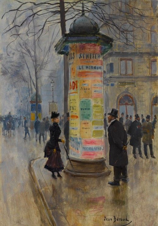 Grafika Puzzle 1000 dílků Jean Béraud : La Colonne Morris, 1885 - obrázek 1