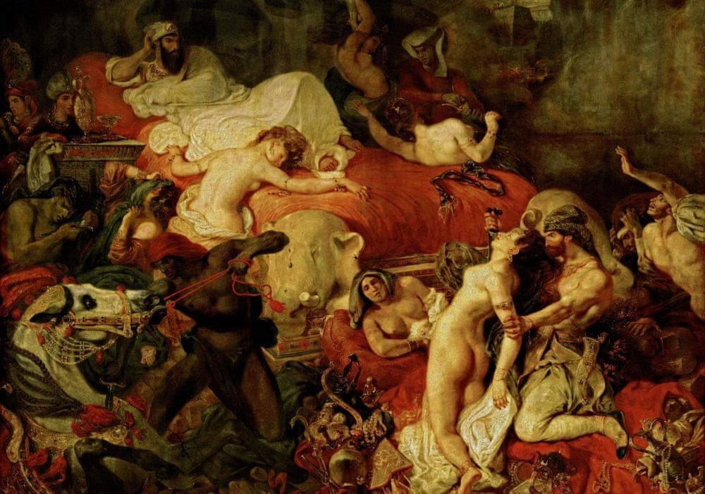 Grafika Puzzle 1000 dílků Delacroix Eugène : La Mort de Sardanapale, 1827 - obrázek 1