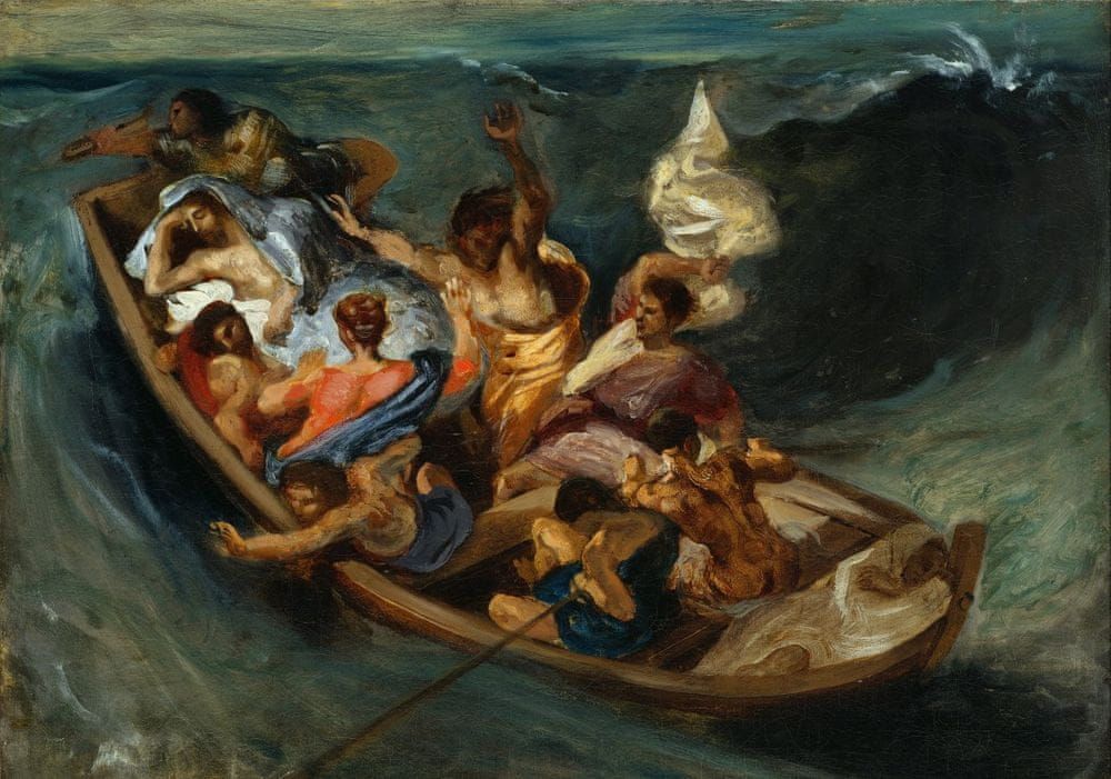 Grafika Puzzle 1000 dílků Delacroix Eugène: Christ on the Sea of Galilee, 184 - obrázek 1