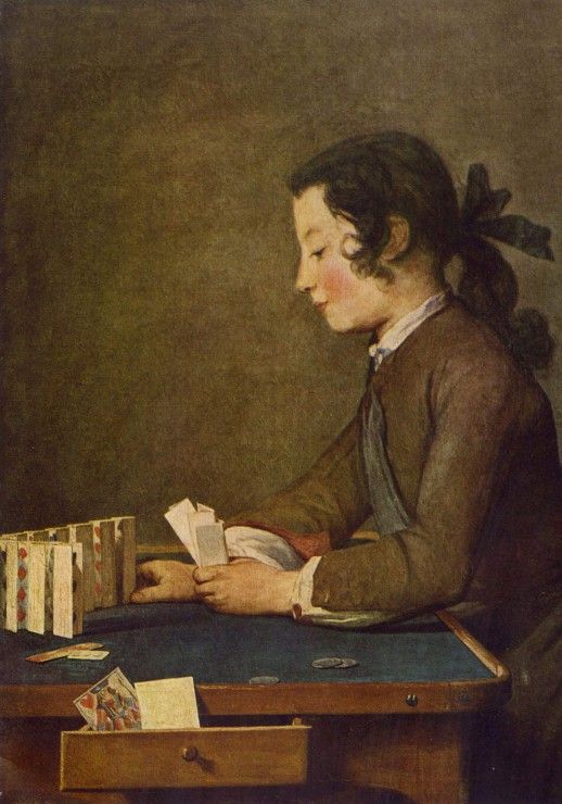 Grafika Puzzle 1000 dílků Jean Siméon Chardin - The House of Cards, 1737 - obrázek 1