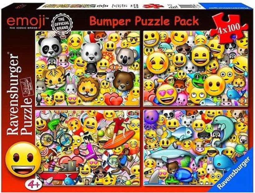 Ravensburger Puzzle 100 dílků 4 Puzzles - Emoji - obrázek 1
