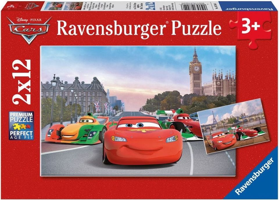 Ravensburger Auta Cars Blesk McQueen a přátelé 2v1 2x12 dílků - obrázek 1