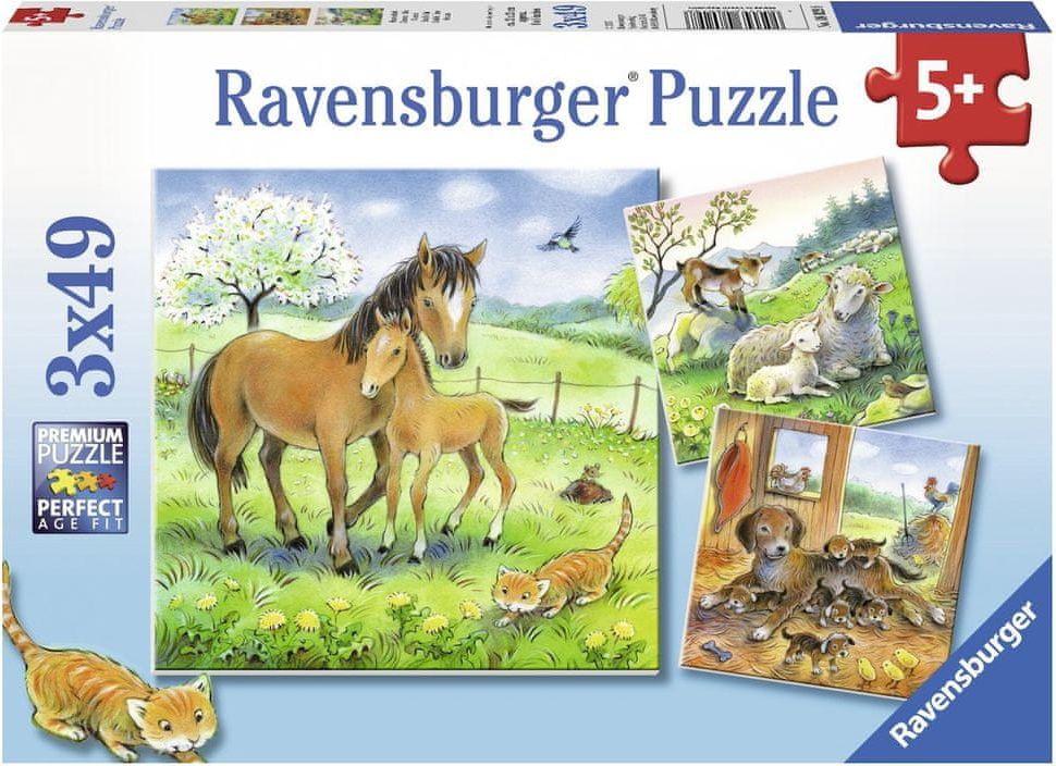 Ravensburger 3 Jigsaw Puzzles - Cuddling - obrázek 1