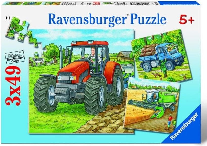 Ravensburger Jigsaw Puzzles - 49 dílků - 3 in 1 - Agricultural Engines - obrázek 1