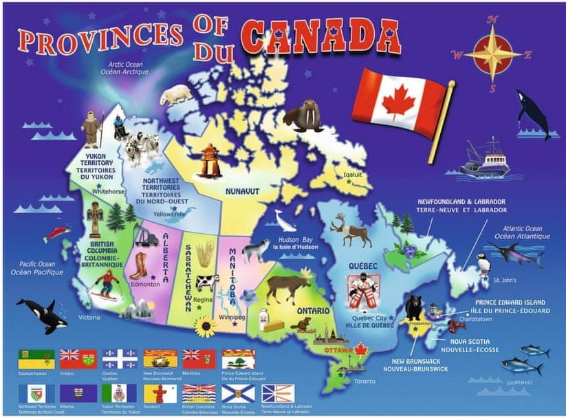 Ravensburger Puzzle 100 dílků Map of Canada - obrázek 1