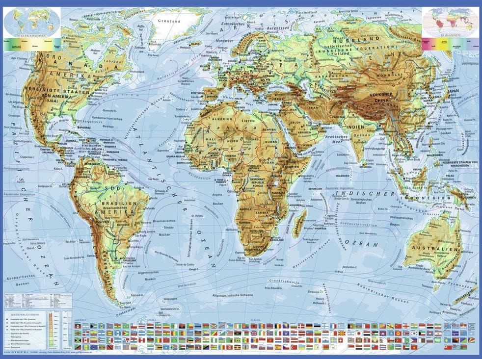 Ravensburger Puzzle 300 dílků Carte du Monde, en Allemand - obrázek 1