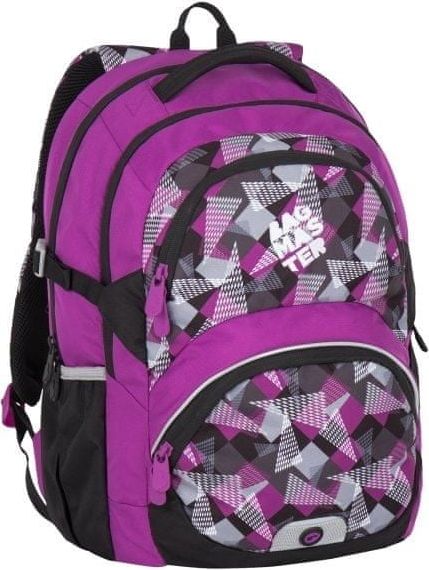 Bagmaster Školní batoh THEORY 7 A PINK/GREY/BLACK 24 l - obrázek 1