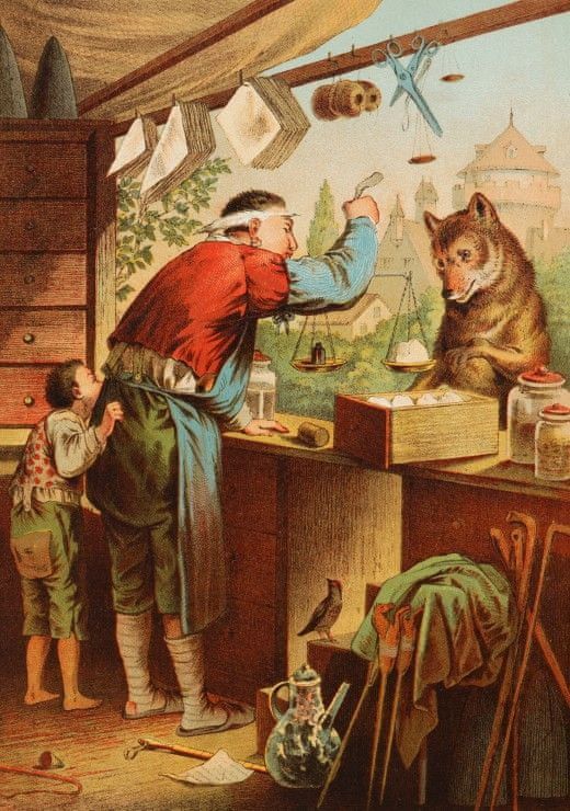 Grafika Puzzle 1000 dílků The Wolf and the Seven Young Kids, illustration by - obrázek 1