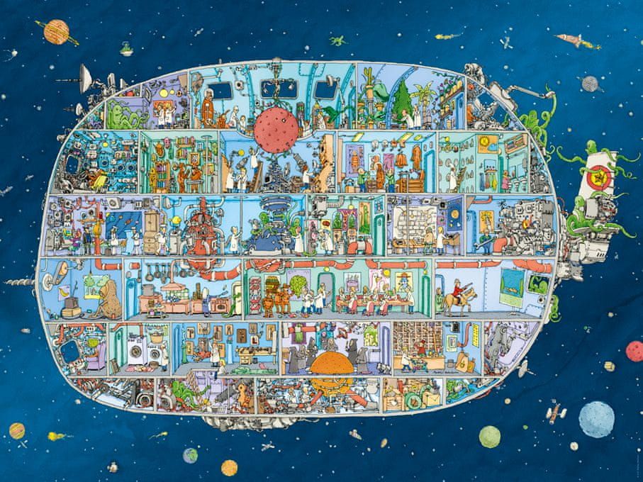 Heye Puzzle 1500 dílků Mattias Adolfsson - Spaceship - obrázek 1