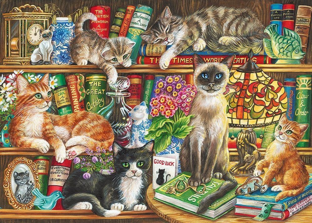 Gibsons Puzzle 1000 dílků Puss In Books - obrázek 1
