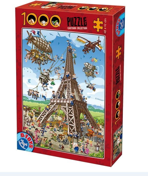 D-Toys Puzzle 1000 dílků Cartoon Collection - Construction de la Tour Eiffel - obrázek 1
