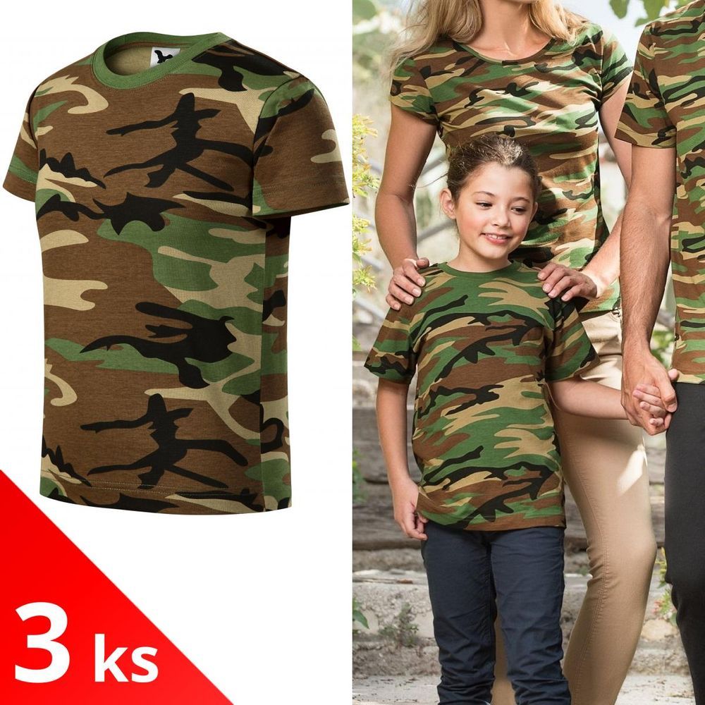 Malfini 3x Camouflage brown Dětské tričko maskáčové - obrázek 1