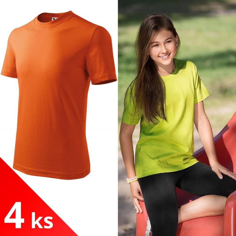 Malfini 4x Oranžové Dětské tričko jednoduché - obrázek 1