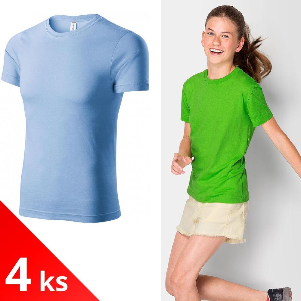 Piccolio 4x Nebesky modré Dětské lehké tričko - obrázek 1