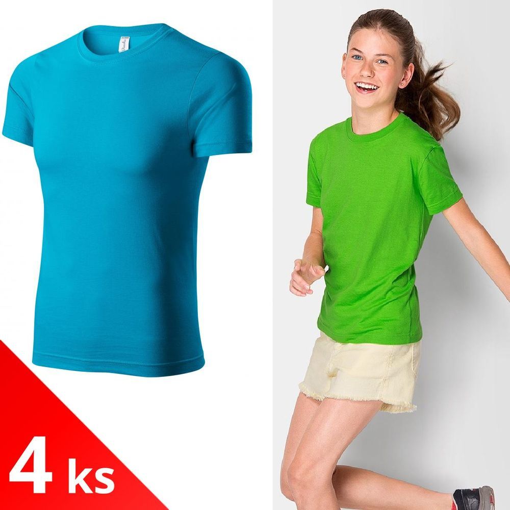 Piccolio 4x Tyrkysové Dětské lehké tričko - obrázek 1