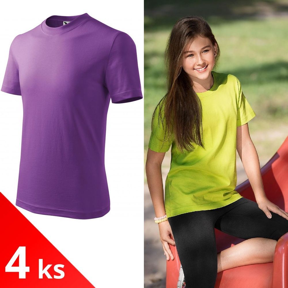 Malfini 4x Fialové Dětské tričko jednoduché - obrázek 1