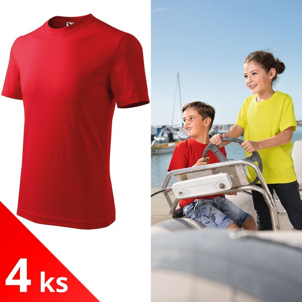 Malfini 4x Červené Dětské tričko klasické - obrázek 1