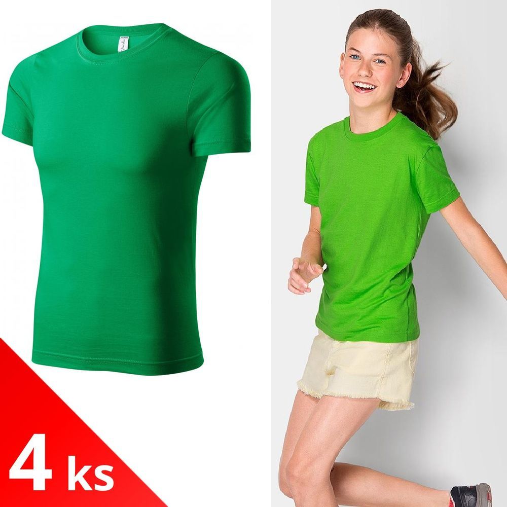 Piccolio 4x Trávově zelené Dětské lehké tričko - obrázek 1