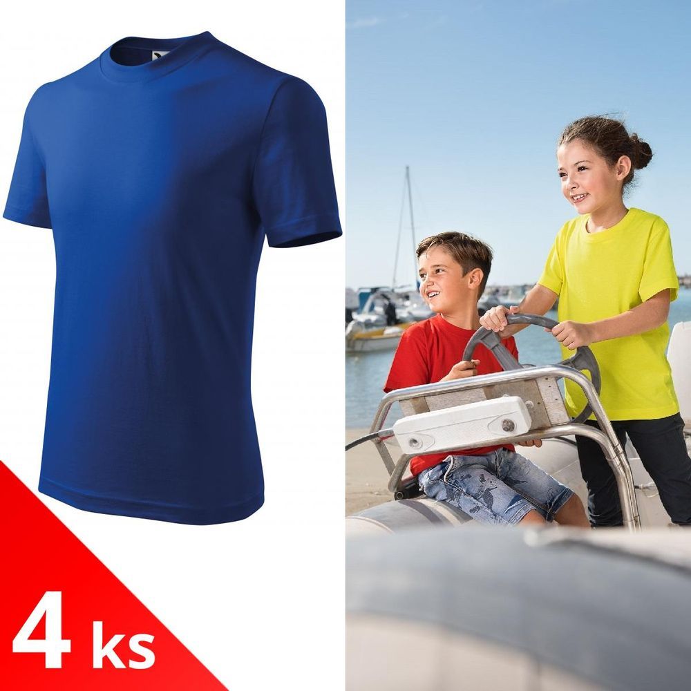 Malfini 4x Královsky modré Dětské tričko klasické - obrázek 1