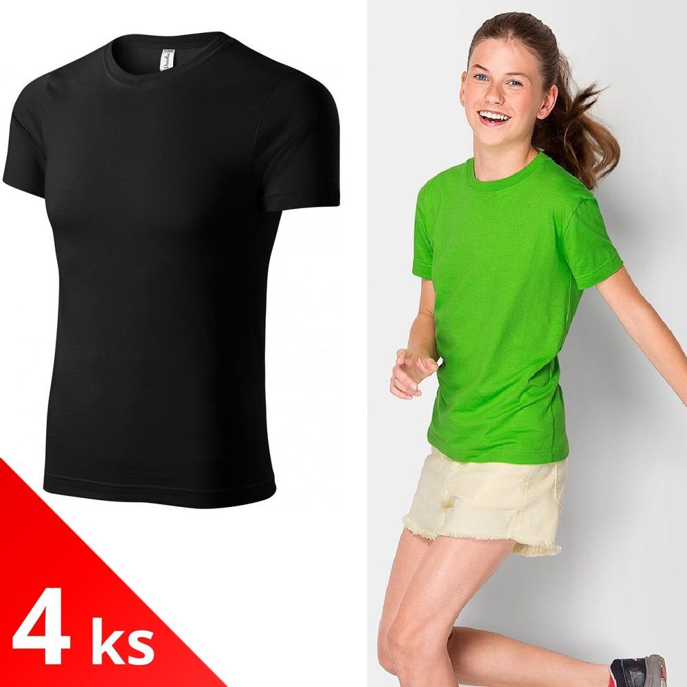 Piccolio 4x Černé Dětské lehké tričko - obrázek 1