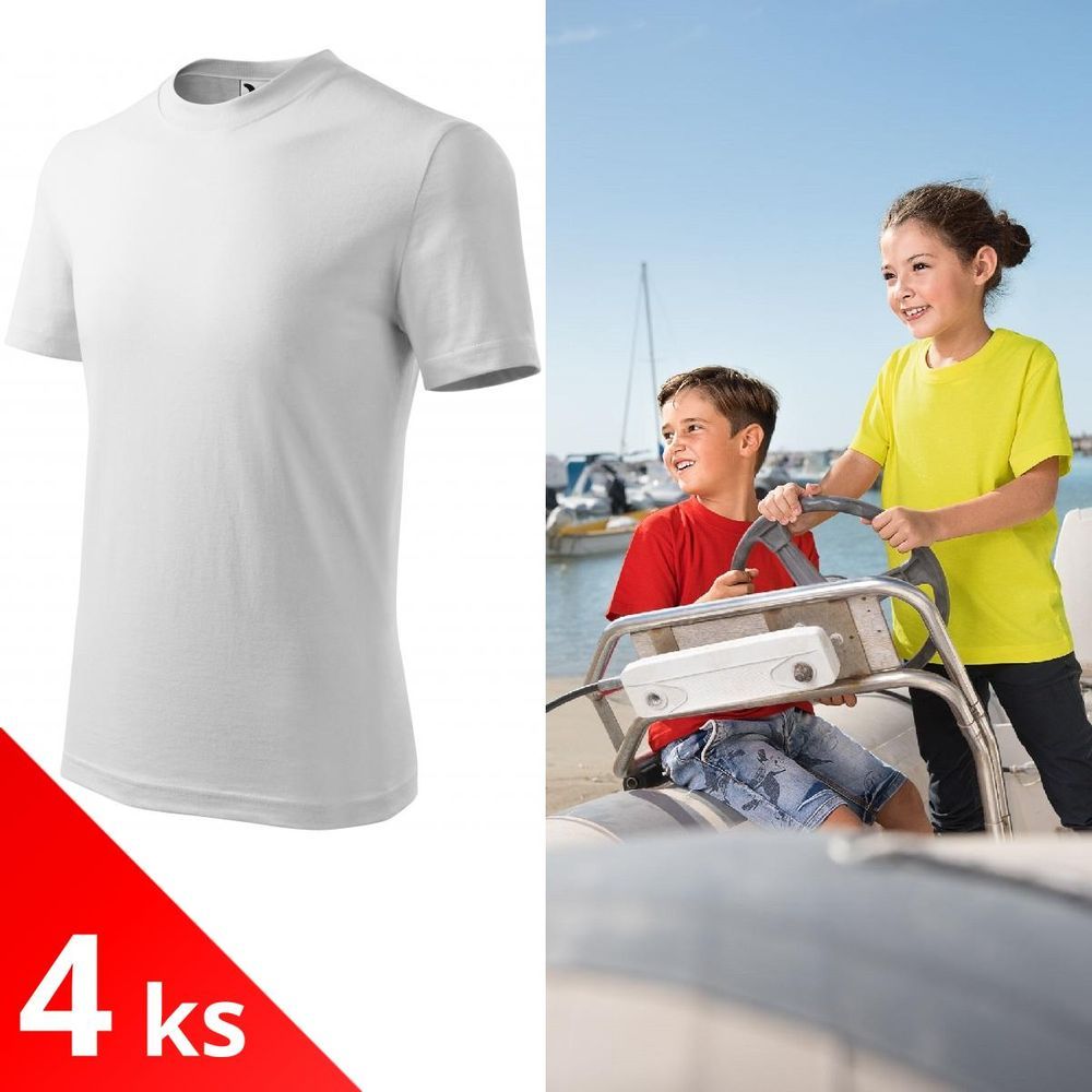 Malfini 4x Bílé Dětské tričko klasické - obrázek 1