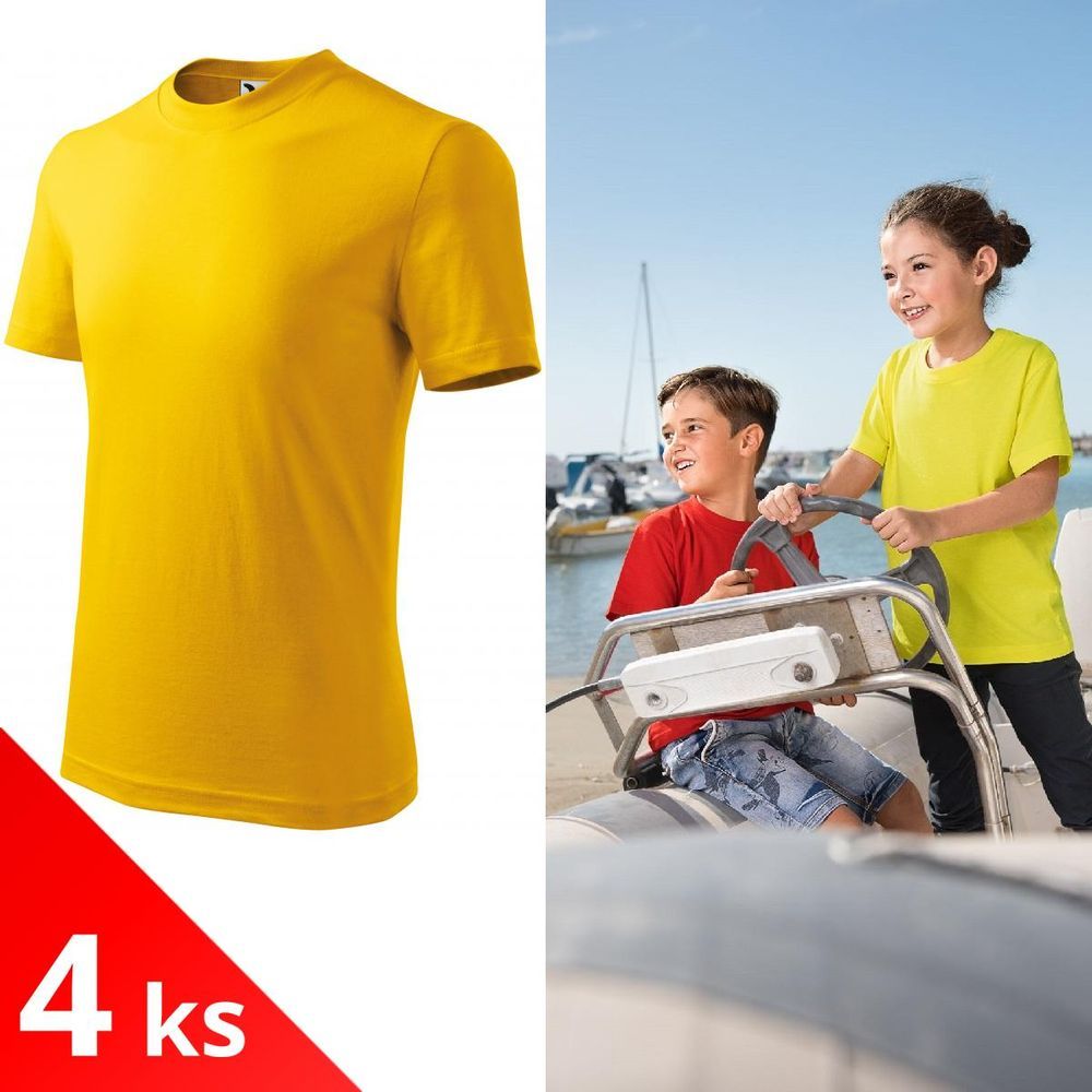 Malfini 4x Žluté Dětské tričko klasické - obrázek 1