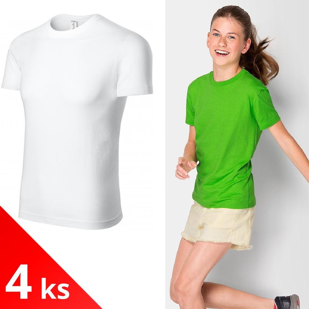 Piccolio 4x Bílé Dětské lehké tričko - obrázek 1