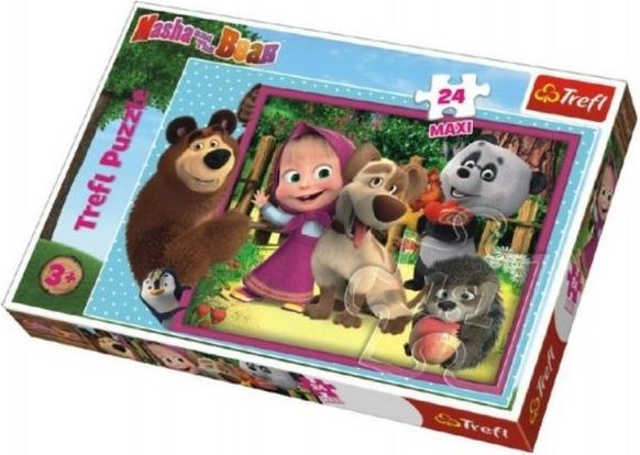Trefl Puzzle maxi 24 dílků Máša a medvěd 60x40cm v krabici 40x27x5cm - obrázek 1