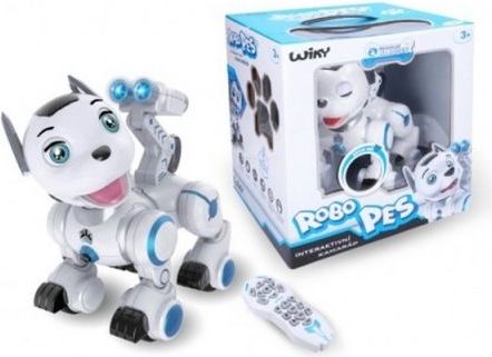 Wiky Robopes RC plast 21cm na baterie se světlem se zvukem na dotek v krabici 30x33x25cm - obrázek 1
