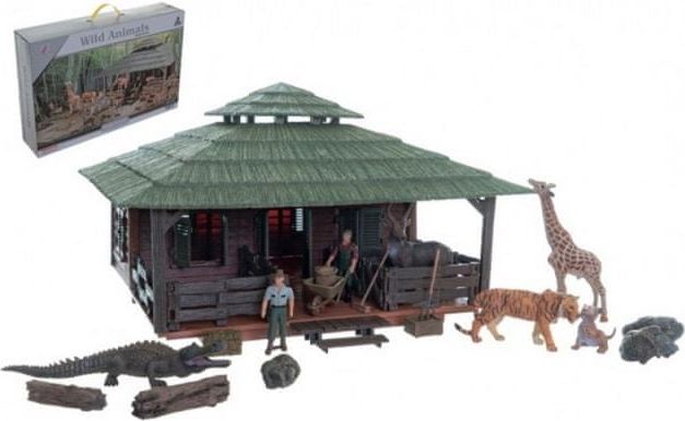 Teddies Zvířátka sada velká ZOO s doplňky plast v krabici 60x41x13,5cm - obrázek 1