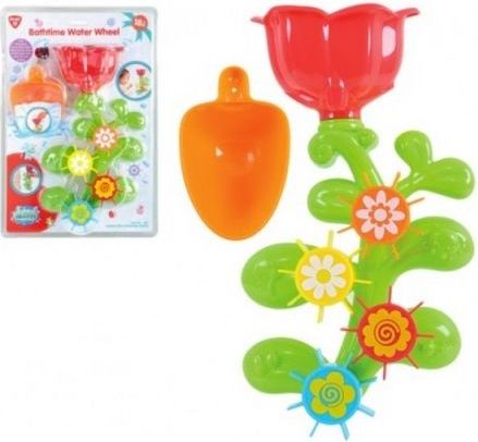 Teddies Mlýnek do vany kytička plast 32cm s lopatkou na přísavky v blistru 18m+ - obrázek 1