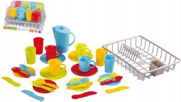 Teddies Nádobí s odkapávačem plast 30ks v blistru 29x15x24cm 24m+ - obrázek 1