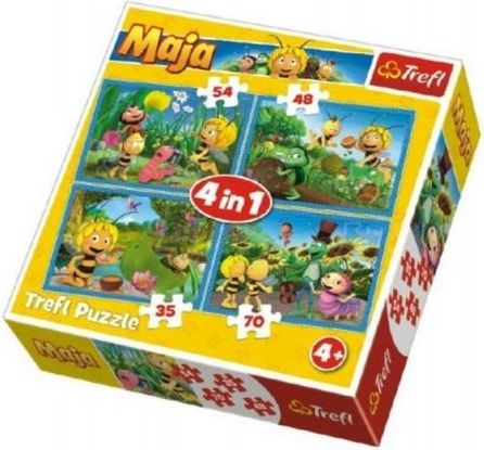 Trefl Puzzle 4v1 Dobrodružství včelky Máji v krabici 28x28x6cm - obrázek 1