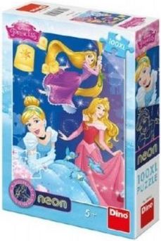 Dino Puzzle Disney Princezny neon 100 XL - obrázek 1