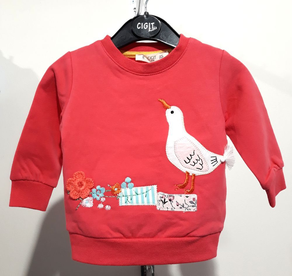 Cigit Kids Dívčí mikina s ručně vyšívaným vzorem Cigit Kids 104 - obrázek 1