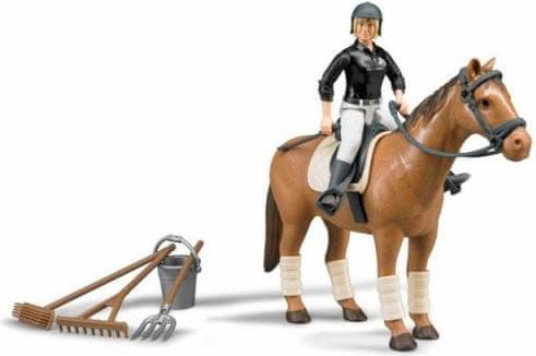 Bruder BWORLD 62505 Jezdecký set - kůň, žena a příslušenství - obrázek 1