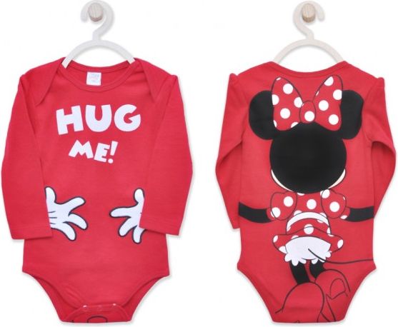 E plus M - Kojenecké / dívčí body / tričko s dlouhým rukávem Minnie Mouse - Disney - červené - vel. 80 - obrázek 2