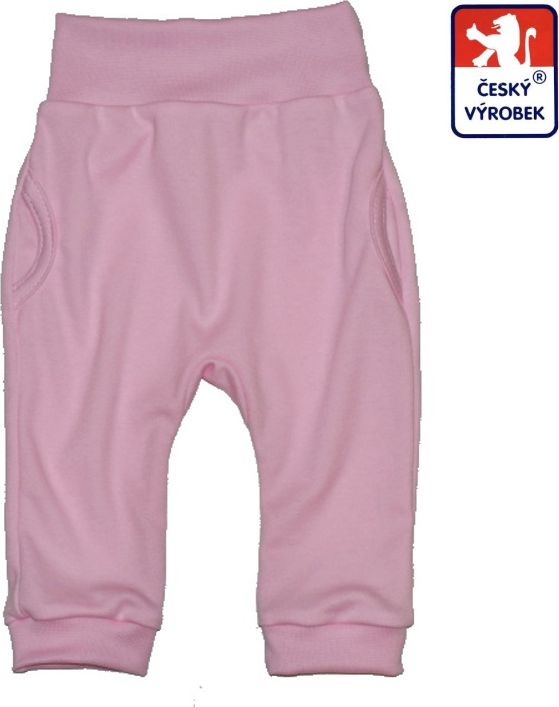 Kojenecké kalhotky, tepláčky, polodupačky světle růžové - obrázek 1